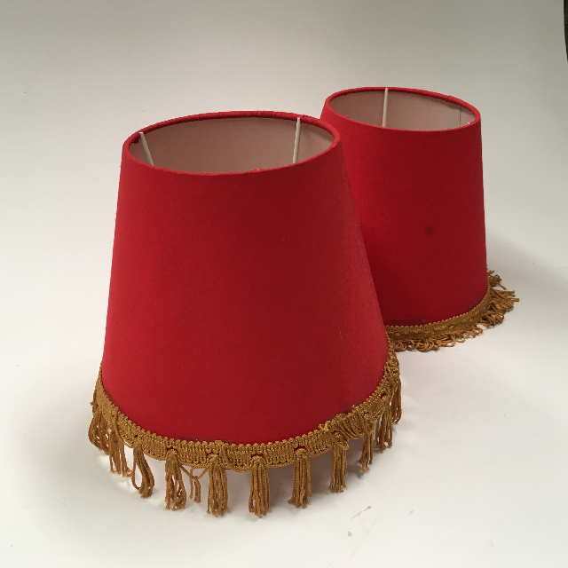 LAMPSHADE, Small (Arabian) Red w Gold Tassel 21cmD x 18cmH